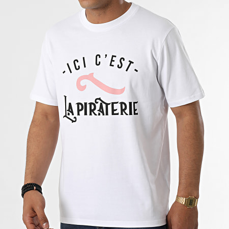 La Piraterie - Tee Shirt Ici C'est La Piraterie Blanc Noir