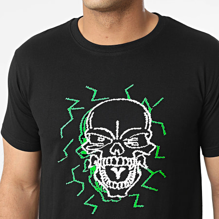 Untouchable - Tee Shirt Electric Skull Noir Vert