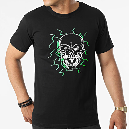 Untouchable - Camiseta Calavera Eléctrica Negro Verde