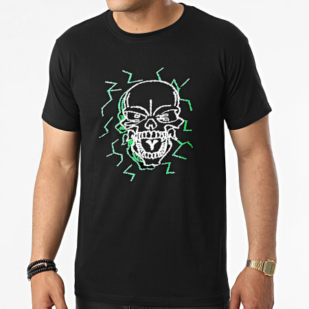 Untouchable - Maglietta Electric Skull Nero Verde
