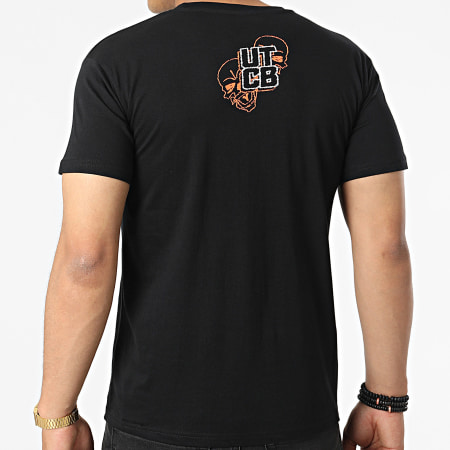 Untouchable - Tee Shirt Electric Skull Noir Orange
