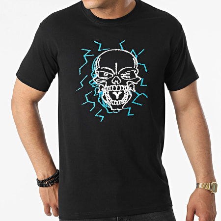 Untouchable - Tee Shirt Electric Skull Noir Bleu