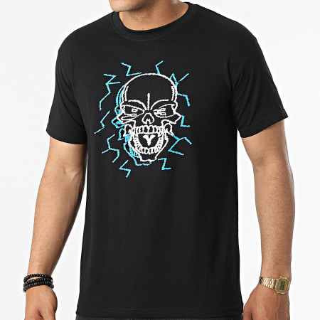 Untouchable - Tee Shirt Electric Skull Noir Bleu