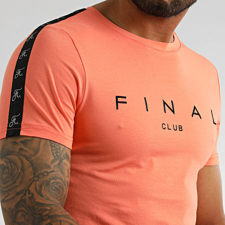 Final Club - Tee Shirt A Bandes Logo Premium Fit 1007 Orange Pastel