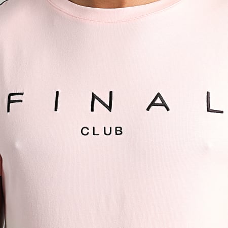 Final Club - Tee Shirt A Bandes Logo Premium Fit 1008 Rose Pastel