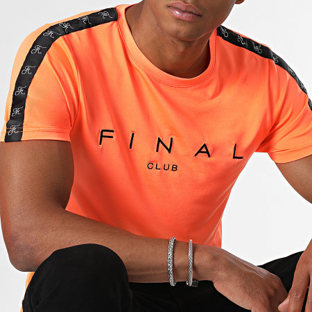 Final Club - Tee Shirt A Bandes Logo Premium Fit 1009 Orange Fluo