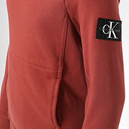 Calvin Klein - Sweat Capuche Enfant Badge Rib 1114 Rouge