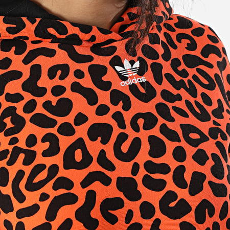 Adidas Originals - Sudadera Leopardo Mujer HC4476 Naranja Negro