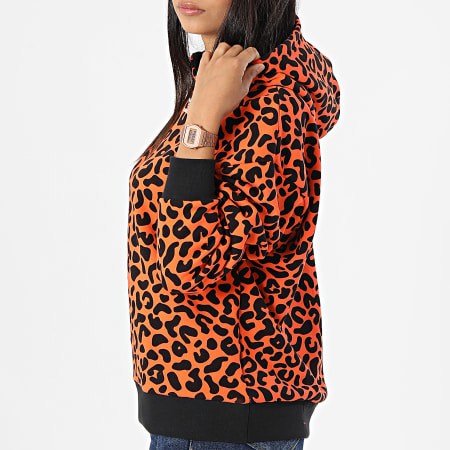 Adidas Originals - Felpa con cappuccio Leopard da donna HC4476 Arancione Nero