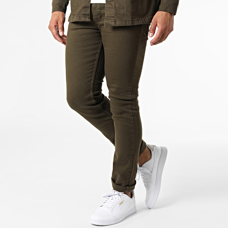 Black Industry - Jeans e giacca slim verde kaki 45793