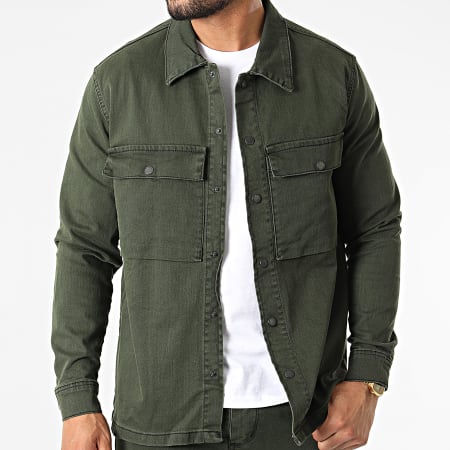 Black Industry Ensemble Veste Jean Et Jean Slim 75793 Vert Foncé