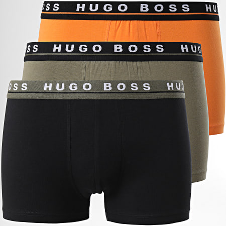 BOSS - Set De 3 Boxers 50458488 Negro Verde Caqui Naranja