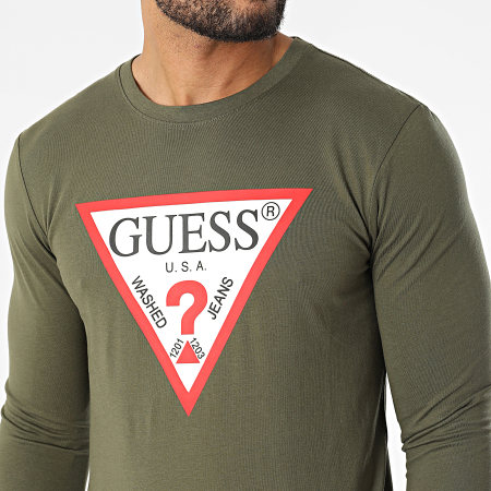 Guess - Tee Shirt A Manches Longues M2YI31-I3Z11 Vert Kaki