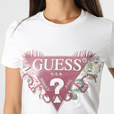 Guess - Tee Shirt Femme Strass W2YI29-J1311 Blanc