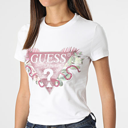 Guess - Tee Shirt Femme Strass W2YI29-J1311 Blanc