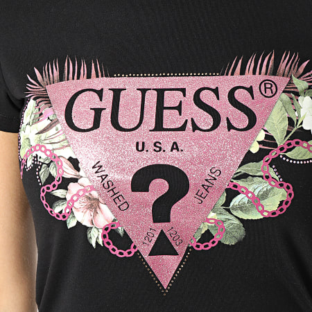 Guess - Tee Shirt Femme Strass W2YI29-J1311 Noir
