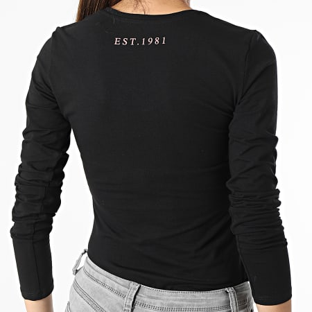 Guess - Camiseta Strass de manga larga para mujer W2YI36-J1311 Negro
