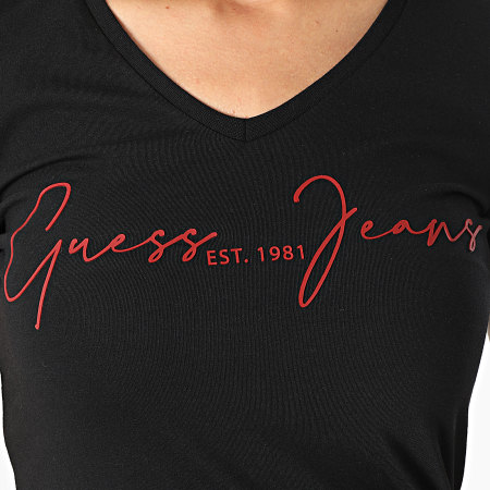 Guess - T-shirt donna con scollo a V W2YI55-J1311 Nero