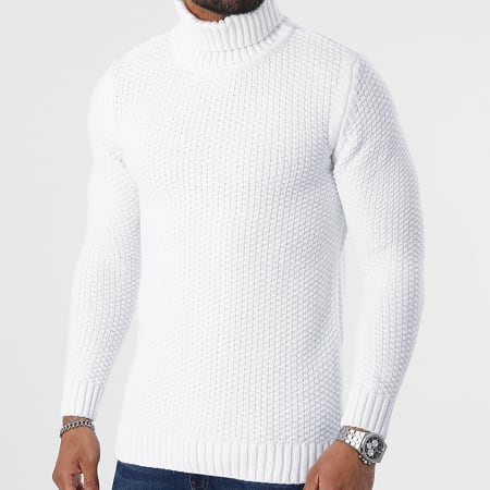 LBO - Maglione a maglia larga con collo arrotolato 0190 Bianco