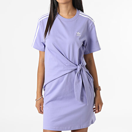 Adidas Originals - Robe Tee Shirt Femme A Bandes HB9505 Violet