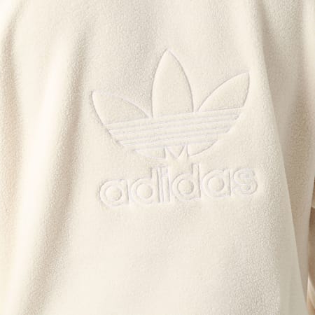 Adidas Originals - HG1444 Sudadera con cuello de cremallera de forro polar beige