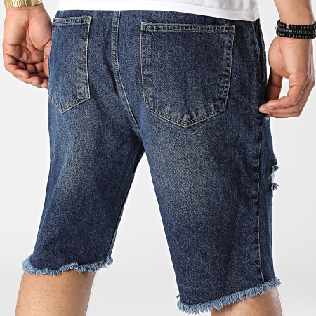 Black Industry - FR1228 Pantaloncini di jeans in denim blu