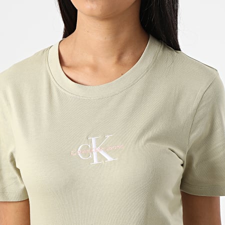 Calvin Klein - Tee Shirt Femme 9135 Vert Kaki
