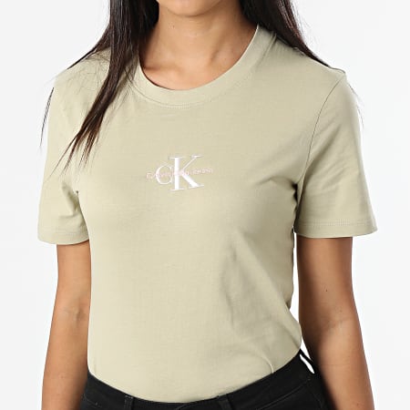 Calvin Klein - Tee Shirt Femme 9135 Vert Kaki