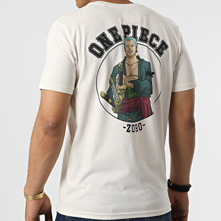 One Piece - Camiseta Zoro Espalda Beige Natural