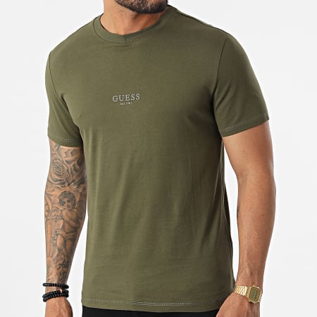 Guess - Slim Camiseta M2YI72 Caqui Verde