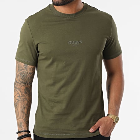 Guess - Tee Shirt Slim M2YI72 Vert Kaki