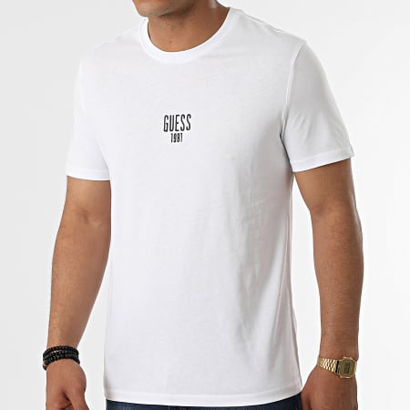 Tee shirt guess blanc hot sale