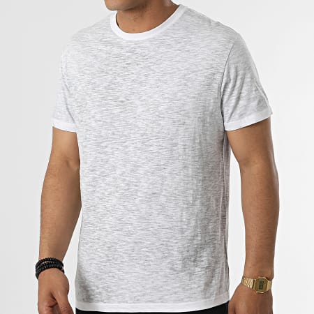 Paname Brothers - Tee Shirt Tino-A Blanc Gris Anthracite Chiné