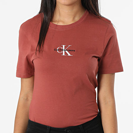 Calvin Klein - Maglietta da donna 9135 rosso mattone