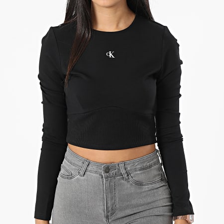 Calvin Klein - Maglietta a maniche lunghe da donna 9917 Nero