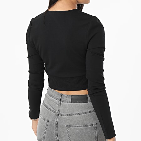 Calvin Klein - Tee Shirt Manches Longues Femme Crop 9917 Noir