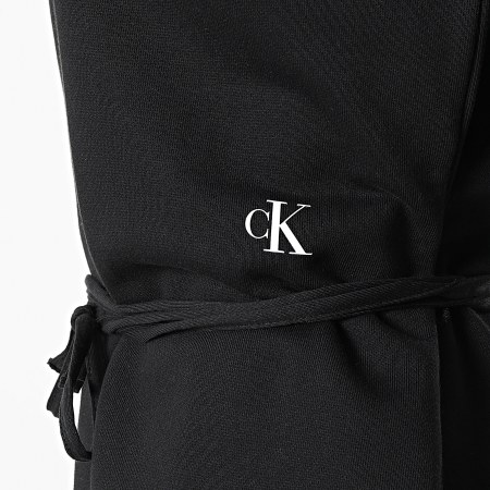 Calvin Klein - Robe Sweat Capuche Femme Waist Straps Heavy 9928 Noir