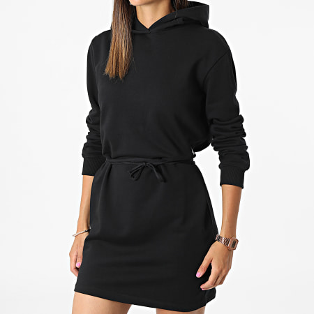Calvin Klein - Robe Sweat Capuche Femme Waist Straps Heavy 9928 Noir