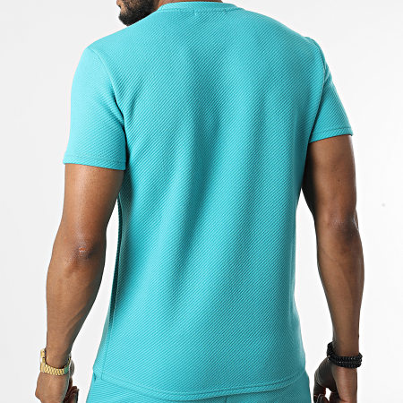 Frilivin - Conjunto de camiseta turquesa y pantalón corto BM1550