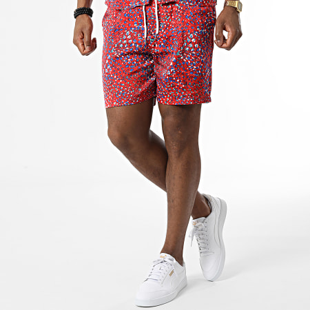 Frilivin - Set camicia a maniche corte e pantaloncini da jogging BM1593 Rosso