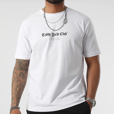 Teddy Yacht Club - Tee Shirt Oversize Large Half Bear Holo Limited Edition Blanc