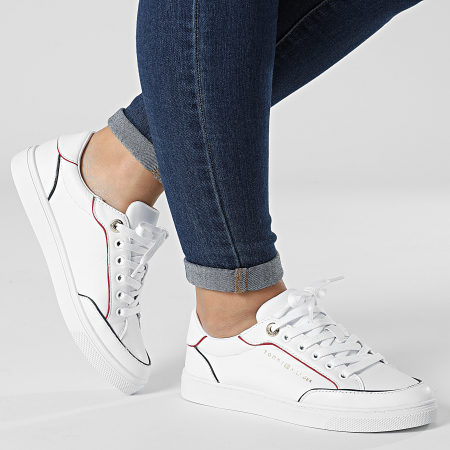 Tommy Hilfiger - Piping aziendale 6486 Bianco Rosso Bianco Blu Sneakers donna