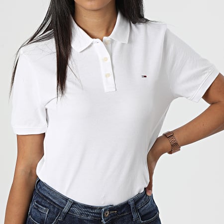 Tommy Jeans - Polo Manches Courtes Femme Slim 9199 Blanc