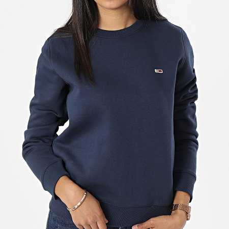 Tommy Jeans - Felpa donna in pile a girocollo 9227 blu navy