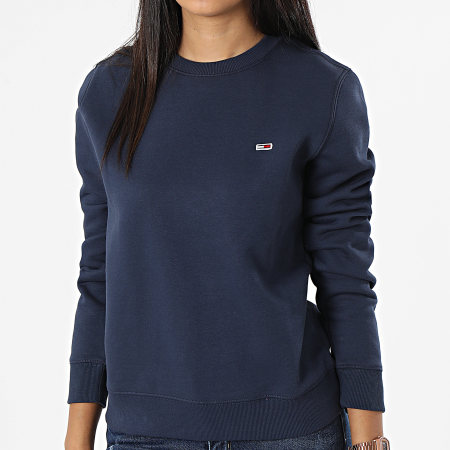 Tommy Jeans - Felpa donna in pile a girocollo 9227 blu navy