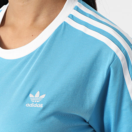 Adidas Originals - Maglietta donna 3 strisce HC1963 Blu