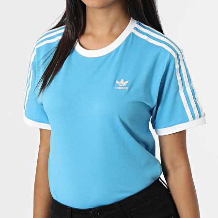 Adidas Originals - Camiseta 3 Rayas Mujer HC1963 Azul