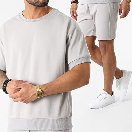 Frilivin - Set di maglietta e pantaloncini da jogging grigi