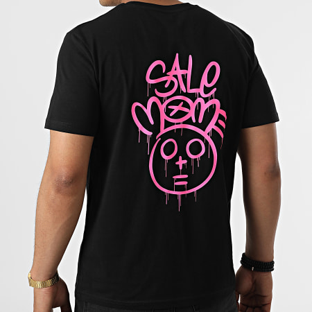 Sale Mome - Tee Shirt Toto Noir Rose Fluo