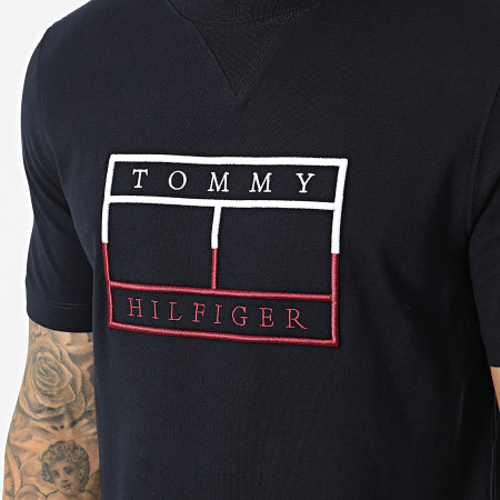 Tommy Hilfiger - Maglietta con bandiera lineare Outline 5763 Navy